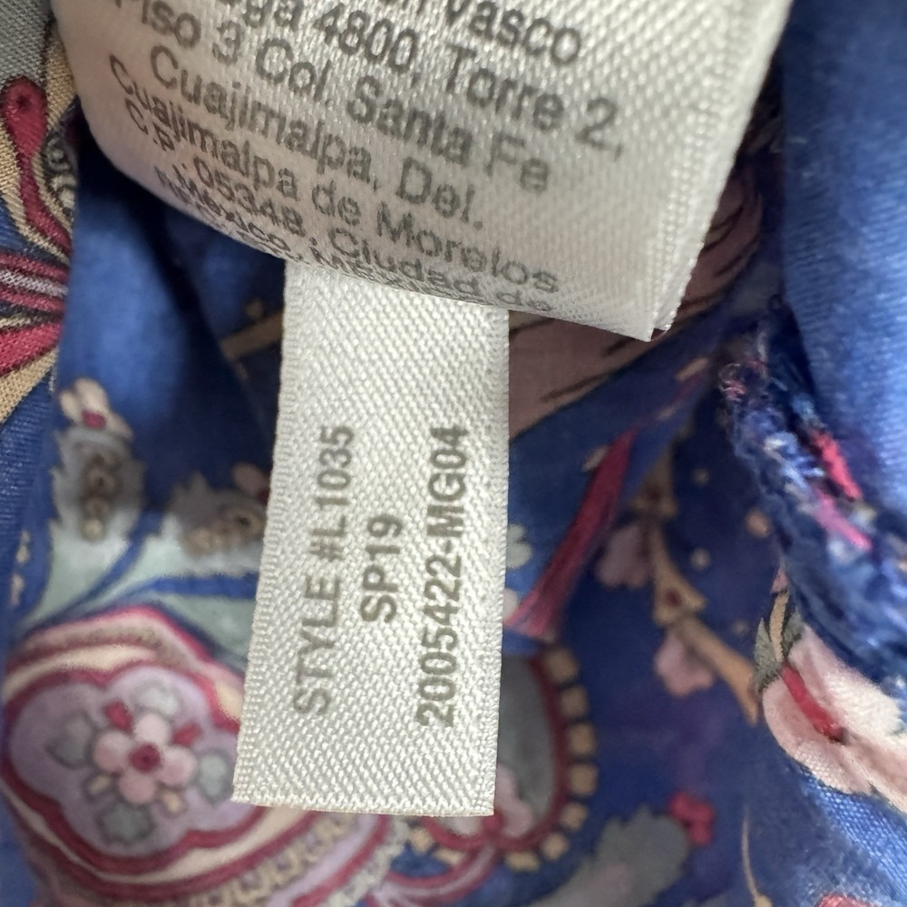 J Crew Liberty Print Top Womens 0 Blue‎ Floral Sleeveless Ruffle Neck - Picture 9 of 10